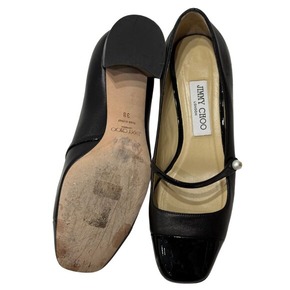 $875 Jimmy Choo Elise black Mary Jane Pumps size 8/38 - Picture 7 of 7